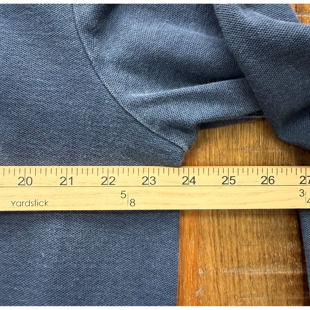 VTG LL Bean Mens Casco Bay Polo Long Sleeve Rugby Shirt Size LG Tall Heavyweight - Picture 6 of 7
